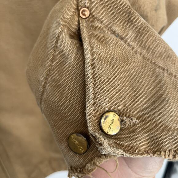 Vintage Carhartt Jacket 46L Blanket Lined Barn Chore Coat Union Made USA 6BLC - Picture 7 of 10